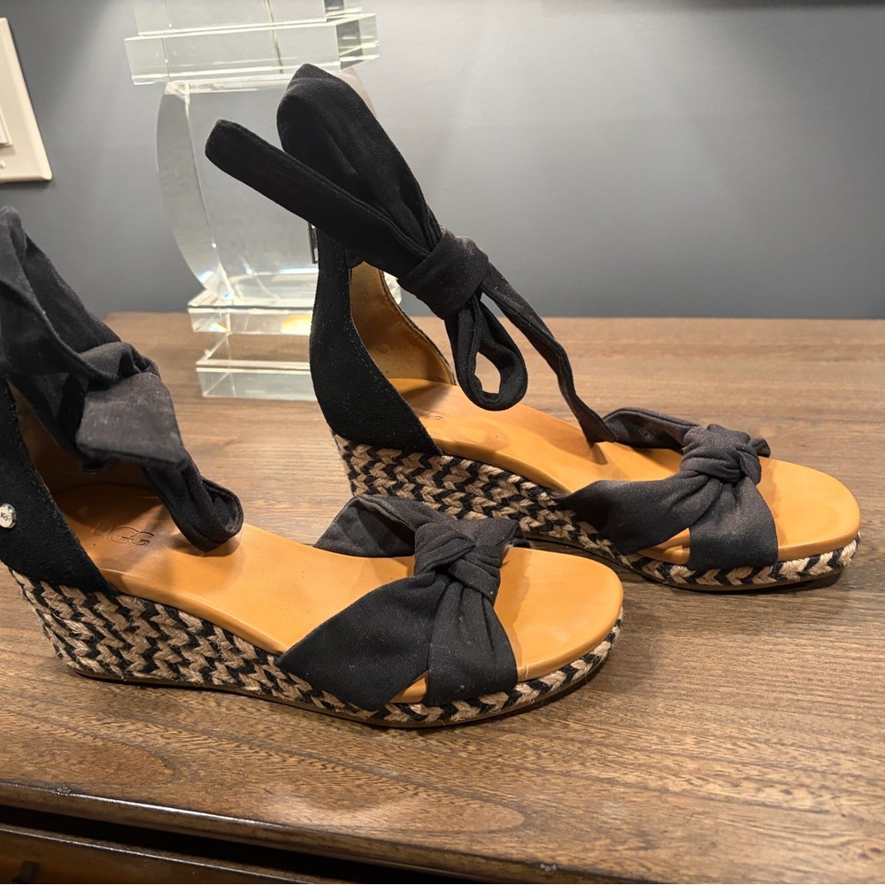 Ugg Black Wedge Sandals
